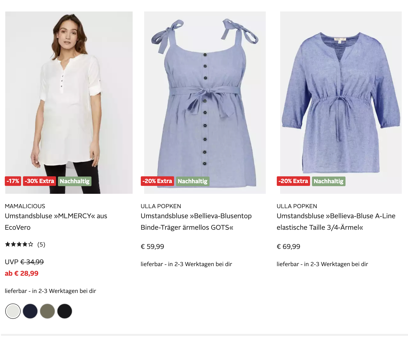 Organic Umstandsshirt mit Puffärmeln